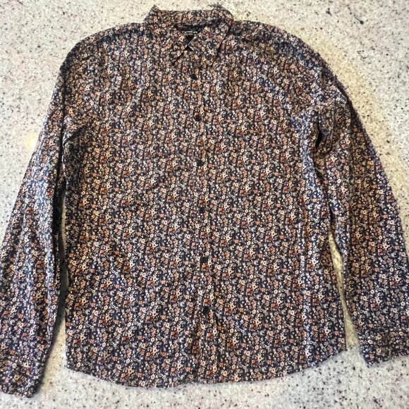 Express Men's Floral Long Sleeve Button-Down - Picture 1 of 7